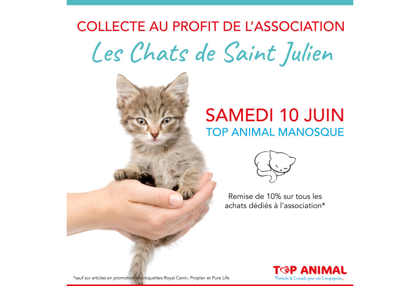 COLLECTE AU PROFIT DE L'ASSOCIATION LES CHATS DE SAINT JULIEN